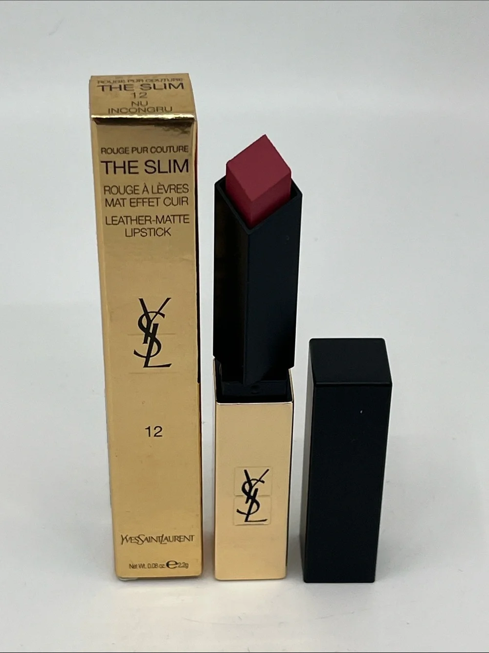 Yves Saint Laurent Rouge Pur Couture Slim Leather-Matte Lipstick 12 Nu Incongru